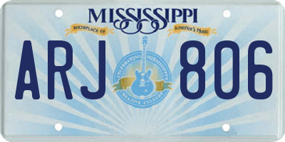 MS license plate ARJ806