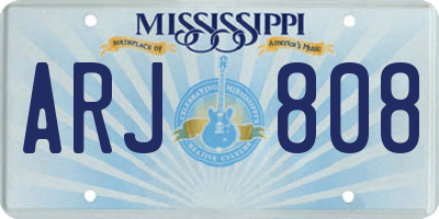 MS license plate ARJ808