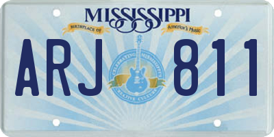 MS license plate ARJ811