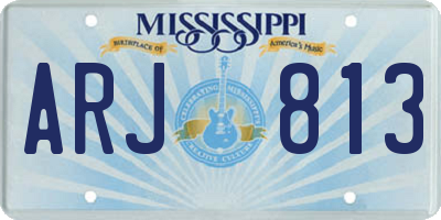 MS license plate ARJ813