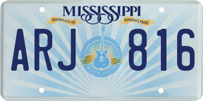 MS license plate ARJ816