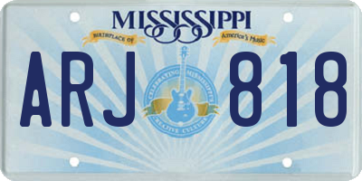 MS license plate ARJ818
