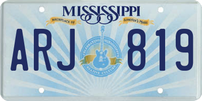 MS license plate ARJ819