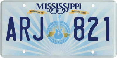 MS license plate ARJ821