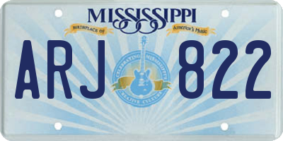 MS license plate ARJ822