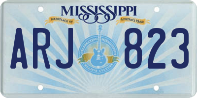 MS license plate ARJ823