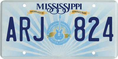 MS license plate ARJ824