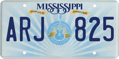 MS license plate ARJ825