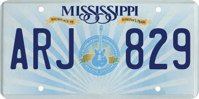 MS license plate ARJ829