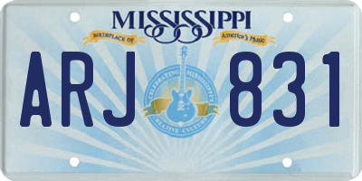 MS license plate ARJ831