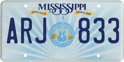 MS license plate ARJ833