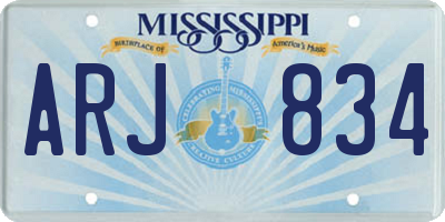 MS license plate ARJ834