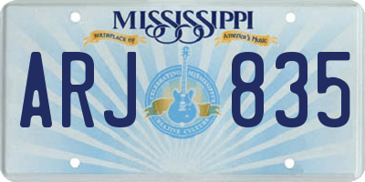 MS license plate ARJ835