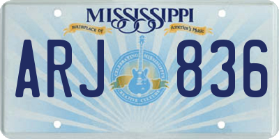 MS license plate ARJ836
