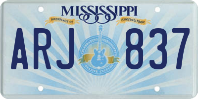 MS license plate ARJ837