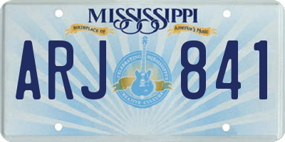 MS license plate ARJ841