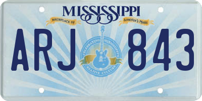 MS license plate ARJ843
