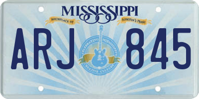 MS license plate ARJ845