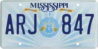 MS license plate ARJ847