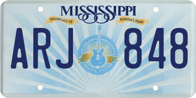 MS license plate ARJ848