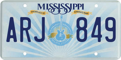 MS license plate ARJ849
