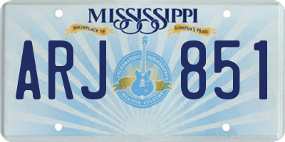 MS license plate ARJ851