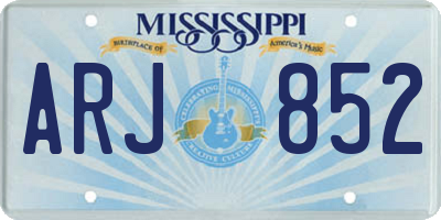 MS license plate ARJ852