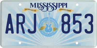 MS license plate ARJ853
