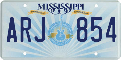 MS license plate ARJ854