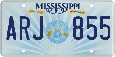 MS license plate ARJ855