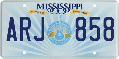 MS license plate ARJ858