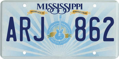 MS license plate ARJ862
