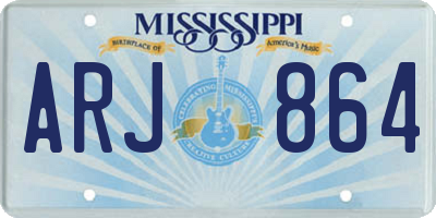 MS license plate ARJ864
