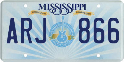 MS license plate ARJ866