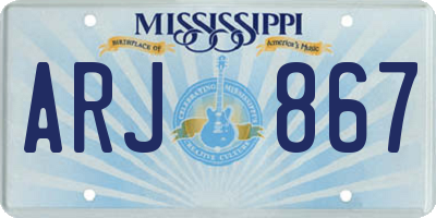 MS license plate ARJ867