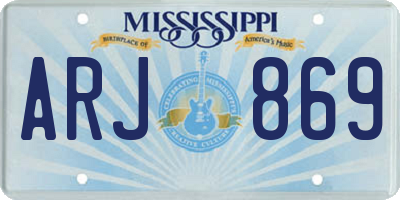 MS license plate ARJ869