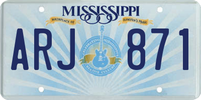 MS license plate ARJ871