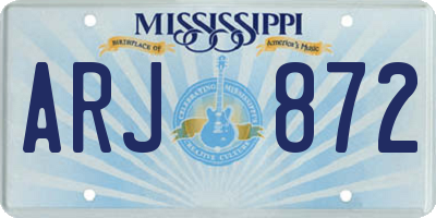 MS license plate ARJ872