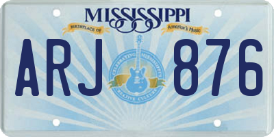 MS license plate ARJ876
