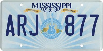 MS license plate ARJ877