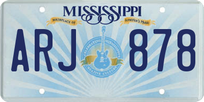 MS license plate ARJ878