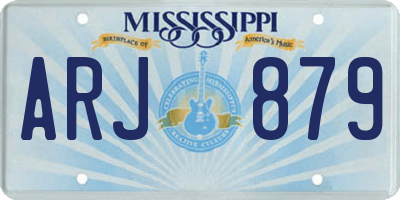 MS license plate ARJ879