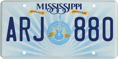 MS license plate ARJ880
