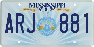 MS license plate ARJ881