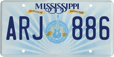 MS license plate ARJ886