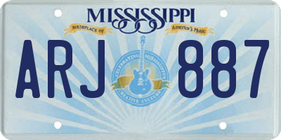 MS license plate ARJ887