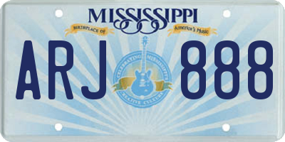 MS license plate ARJ888
