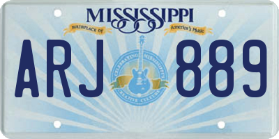 MS license plate ARJ889