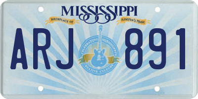 MS license plate ARJ891
