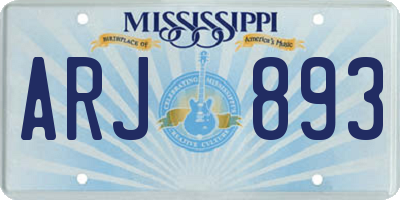MS license plate ARJ893